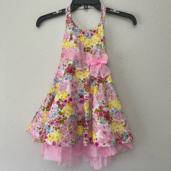 Jessica Ann Floral Halter Girl’s Dress Size 4 EUC - Picture 1 of 3